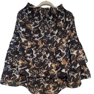 Printed skirt with elastic waist, size L, length 27" - 001